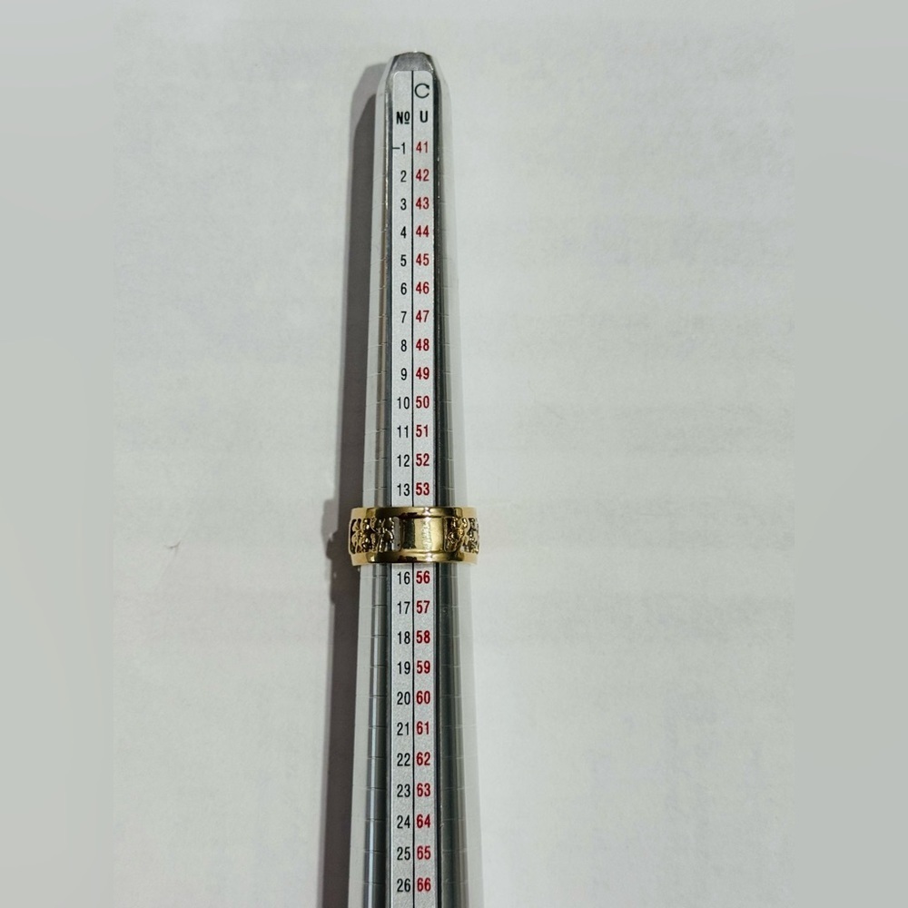 14K Yellow Gold Tri Color Men’s Good Luck/lucky Ring Size 8.5 Weight 5.7 Grams - Picture 16 of 16